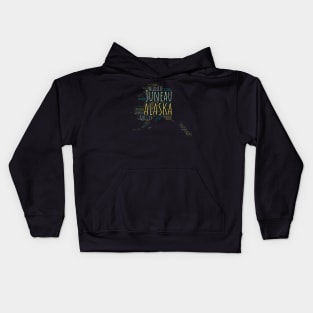 Colorful Alaska Map Typography Kids Hoodie